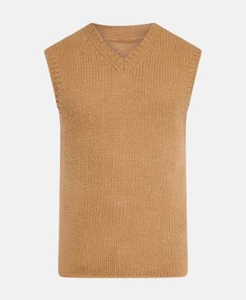 Wool-blend sleeveless pullover