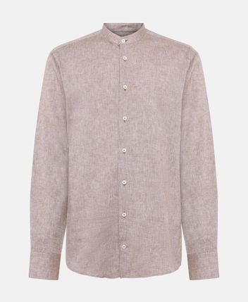 Linen-blend long-sleeved shirt - tailored fit