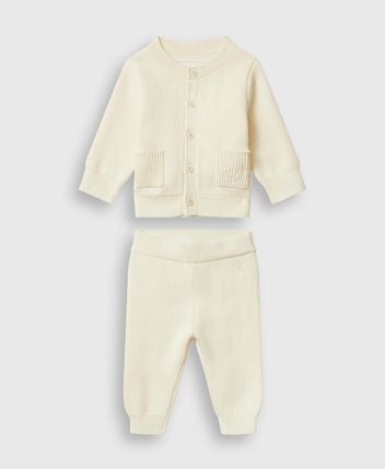 Cardigan and knitted pants set