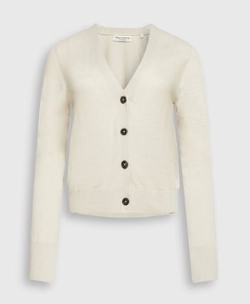 Linen-blend cardigan