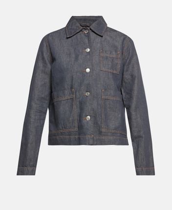 Linen-blend denim jacket