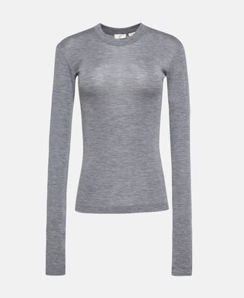 Wool long-sleeved top