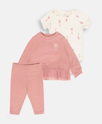 Body, long-sleeved shirt and trousers set