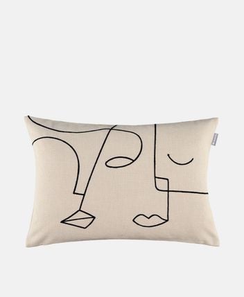 Linen-blend cushion