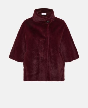 Faux fur cape Merlot