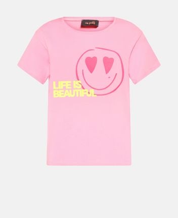 Crew neck t-shirt Life is beautiful HFace