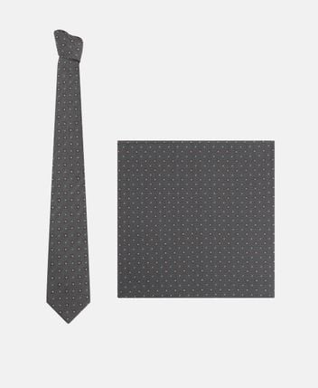 Silk-wool-blend tie and pocket square Spezia