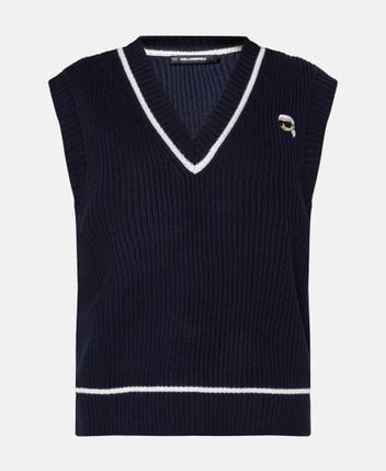 Wool-blend sleeveless pullover Ikon