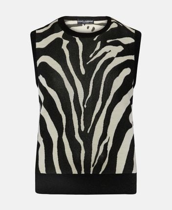 Wool-blend sleeveless pullover