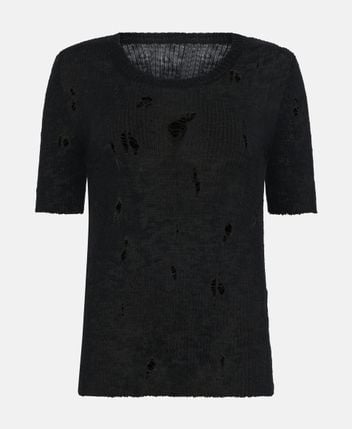 Linen-blend pullover