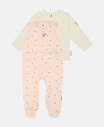 Long-sleeved top and romper set