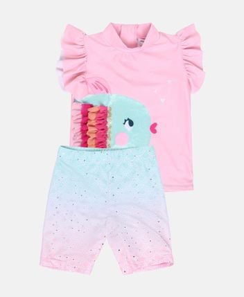 Set of swimming shorts and top