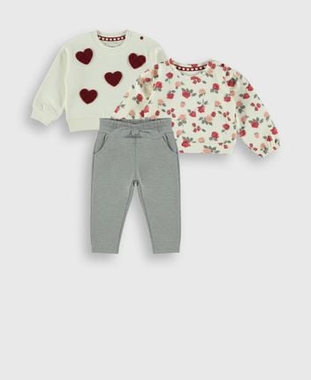 Sweatshirt, longsleeve & trousers set