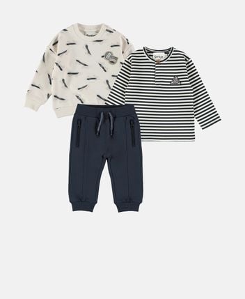 Sweatshirt, longsleeve & trousers set
