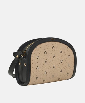Leather cross body bag Demi-lune