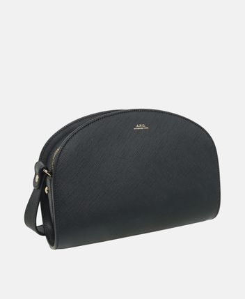 Leather cross body bag Demi-Lune