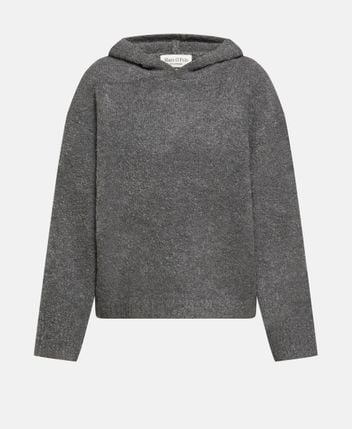 Wool-blend hooded pullover