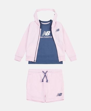 Hooded sweat jacket, t-shirt & shorts set