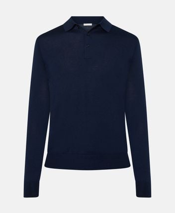 Woolen long-sleeved polo