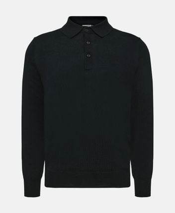 Woolen long-sleeved polo