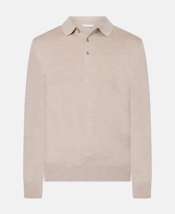 Woolen long-sleeved polo
