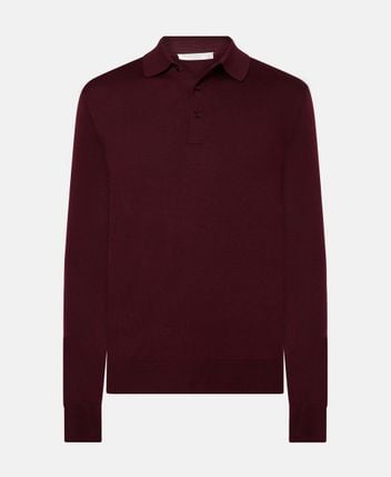 Woolen long-sleeved polo