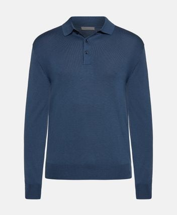Woolen long-sleeved polo