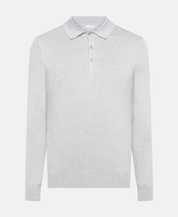 Woolen long-sleeved polo