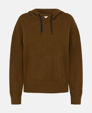 Wool-blend hooded knit jumper
