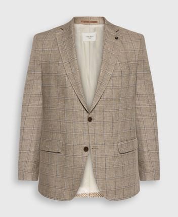 Linen-blend suit jacket