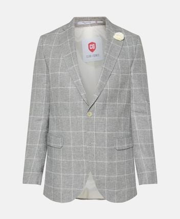 Linen-blend suit jacket