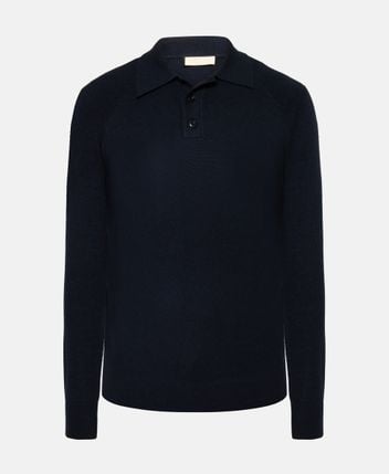 Wool-blend knitted polo shirt Dyer