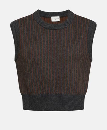 Wool-blend sleeveless pullover 224majuscule