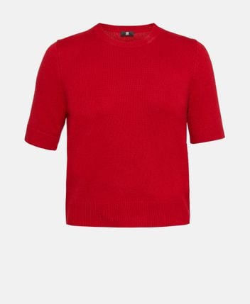Short-sleeved wool pullover