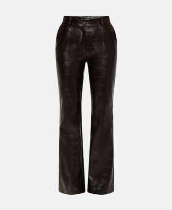 Leather-look trousers