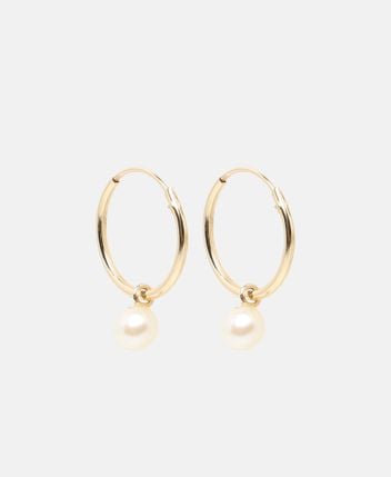 Pearl hoop earrings