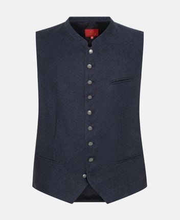 Traditional linen-blend costume gilet
