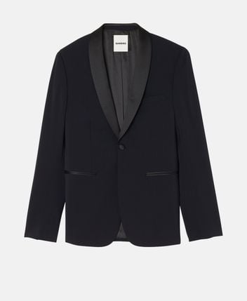 Wool tuxedo Shawl
