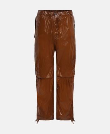 Leather-look trousers