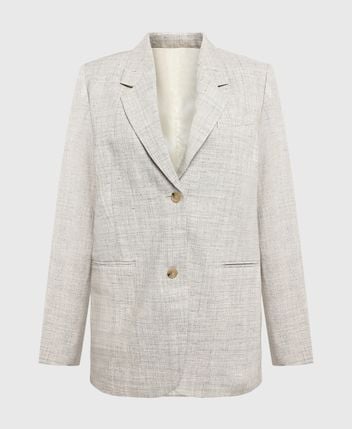 Linen-blend suit jacket