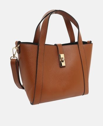 Leather handbag and pouch