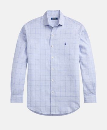 Linen-blend long-sleeved shirt - classic fit