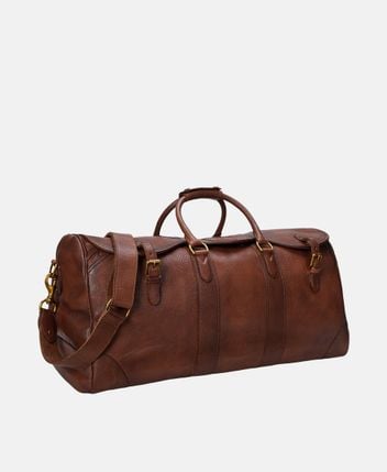 Leather duffle bag