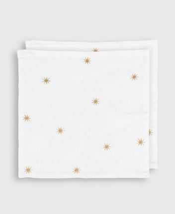Napkins, set of 2 Stars Gold