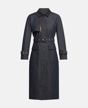 Denim trench coat