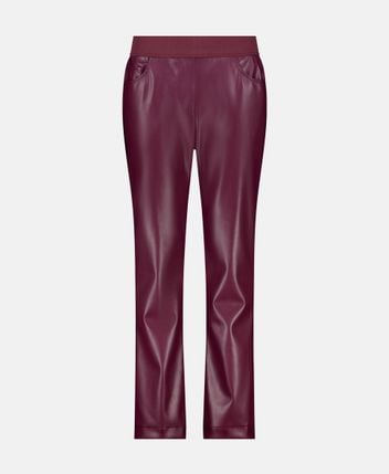 Leather-look trousers