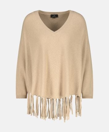 Wool-blend poncho