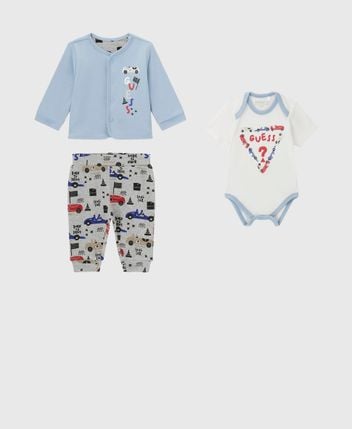 Body, long-sleeved shirt and trousers set
