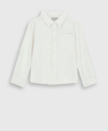 Linen-blend long-sleeved shirt - regular fit