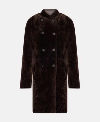 Reversible lamb fur coat
